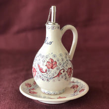 Carica l'immagine nel visualizzatore di Gallery, Olive Oil Bottle and Saucer Umbrian Rose