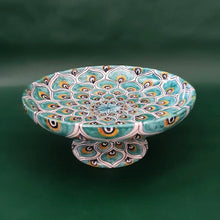 Carica l'immagine nel visualizzatore di Gallery, Fruit and Cake Stand 'Green Peacock Feather'