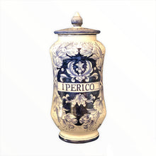 Load image into Gallery viewer, handmade ceramic pottery jar blue hypericum
