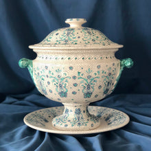 Load image into Gallery viewer, handmade ceramic tureen aquamarine tablestyling
