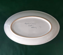 Load image into Gallery viewer, Oval Serving Dish 'Yellow Peacock Feathers'

