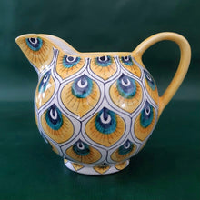 Load image into Gallery viewer, Wine Carafe 'Yellow Peacock Feathers'
